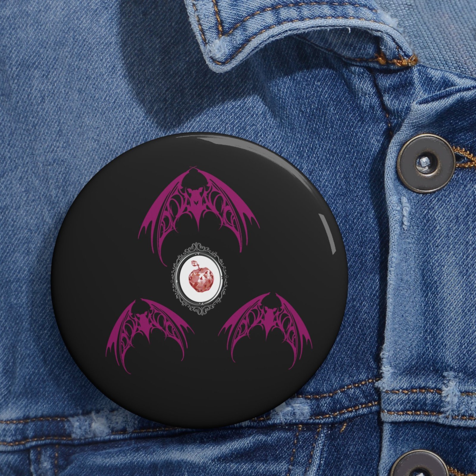 Fruit Bat Button Pin | Alt Emo Creature Bats! Fanart Accessory