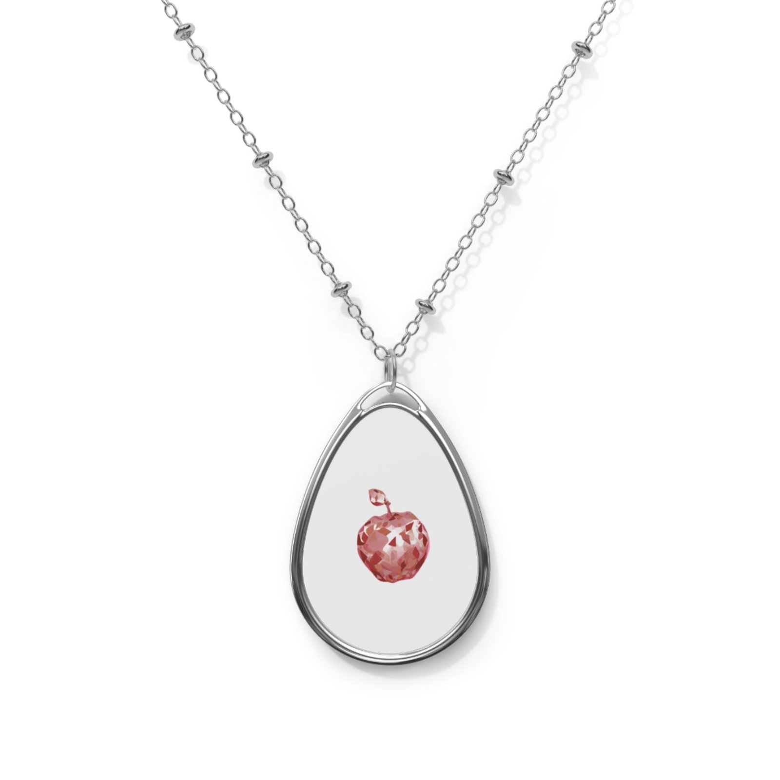 Crystal Apple Oval Necklace| Alt Creature Jewelry