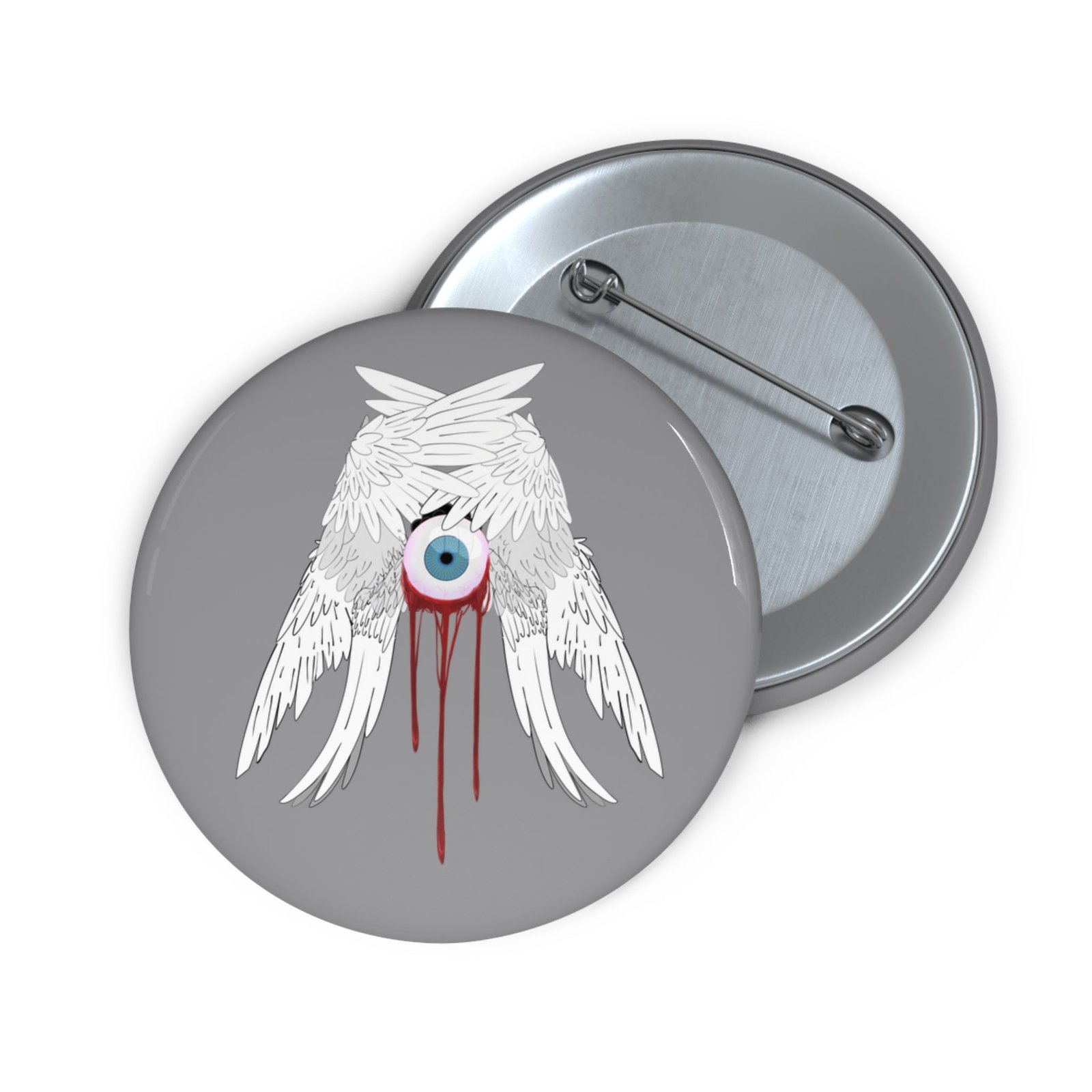 Crying Angel Button Pin | Gothic Emo Alt Accessory