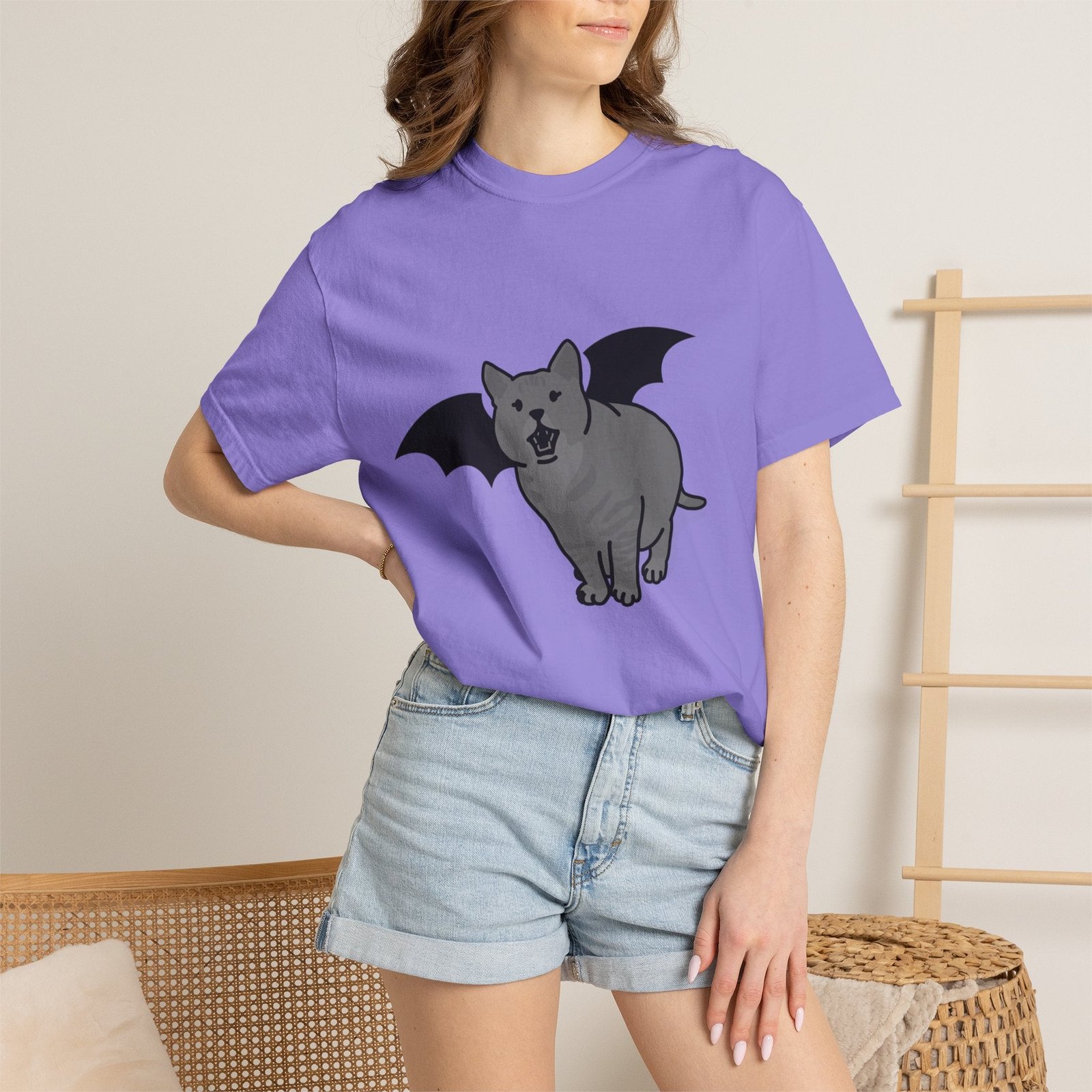 Bat Cat Unisex Tee | Gothic Alt Creature Graphic Tee