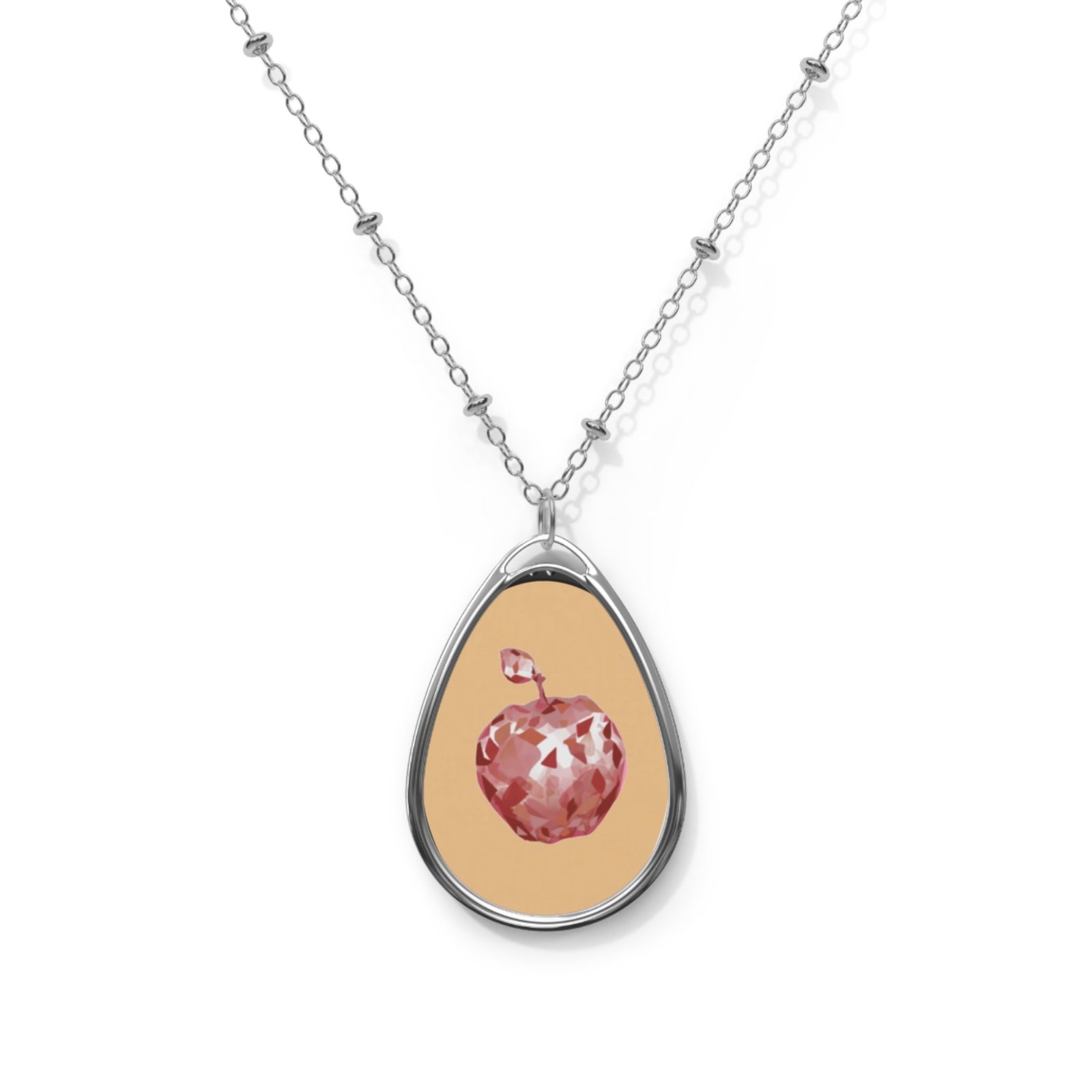 Crystal Apple Oval Necklace | Alt Creature Jewelry