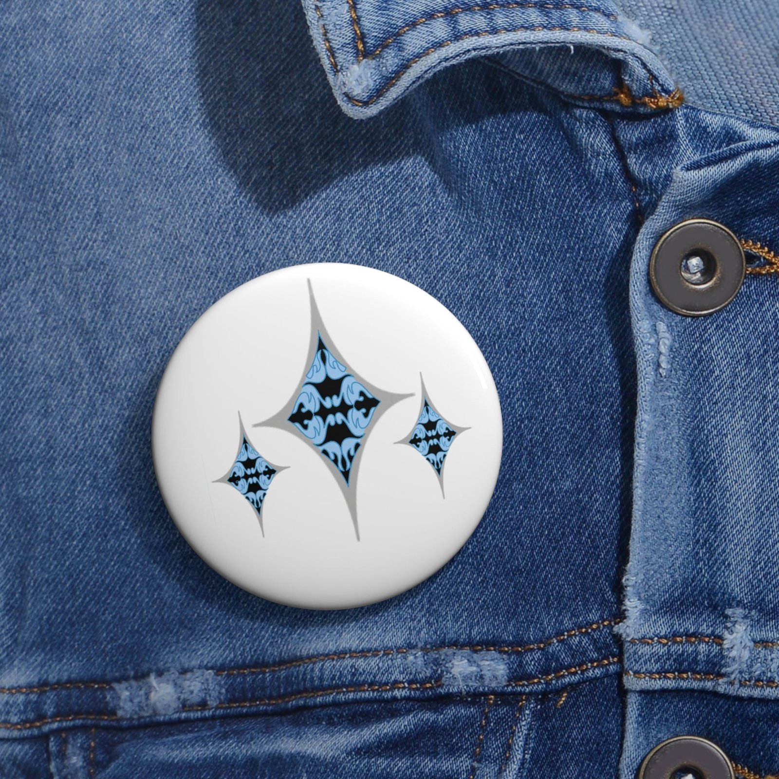 Blue Diamond Button Pin | Generosity Fanart Accessory