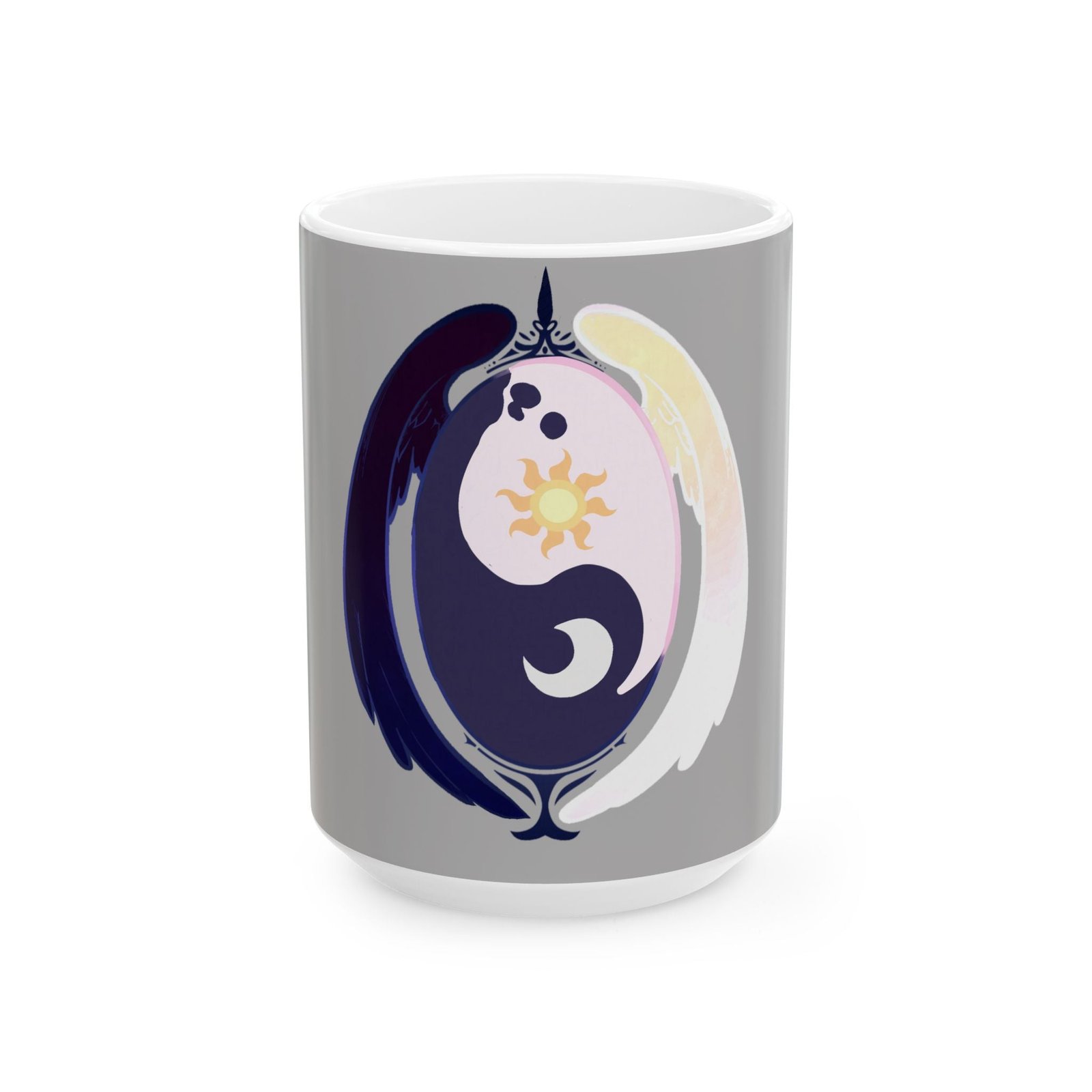 Sun & Moon Ceramic Mug — Celestial Balance Coffee Cup