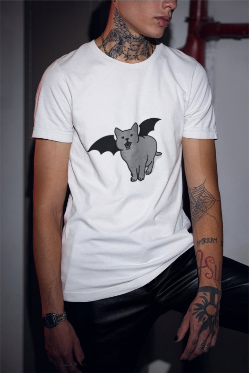 Bat Cat Unisex Tee | Gothic Alt Creature Graphic Tee
