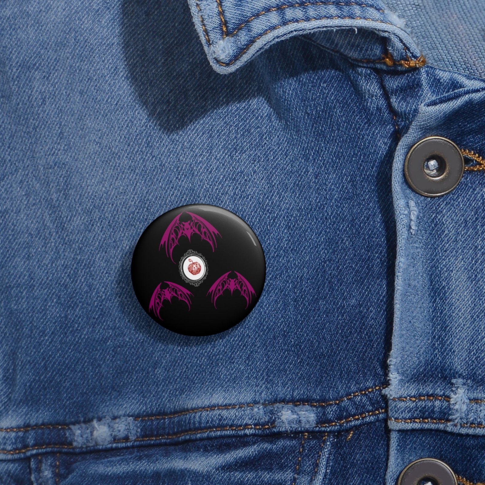Fruit Bat Button Pin | Alt Emo Creature Bats! Fanart Accessory