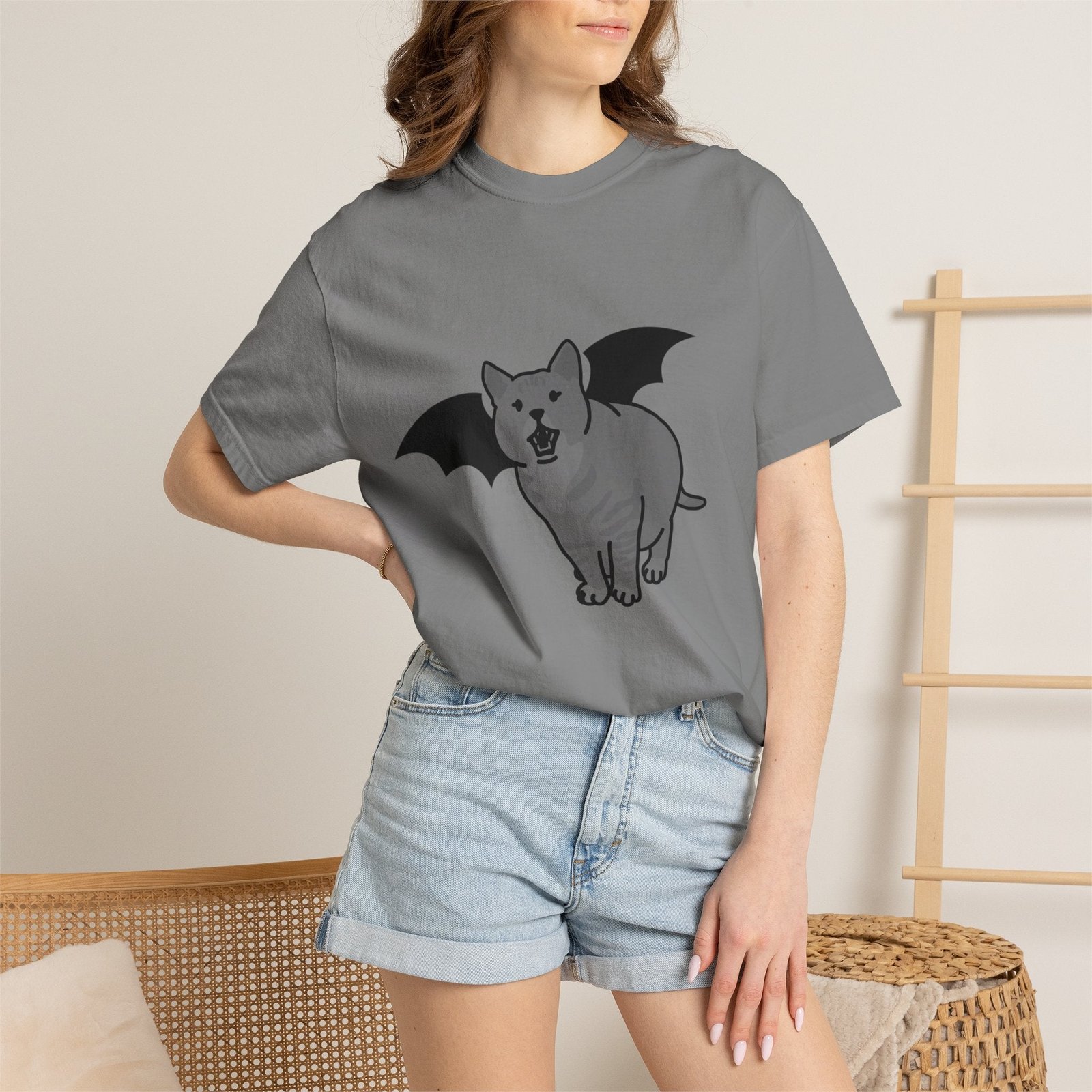 Bat Cat Unisex Tee | Gothic Alt Creature Graphic Tee
