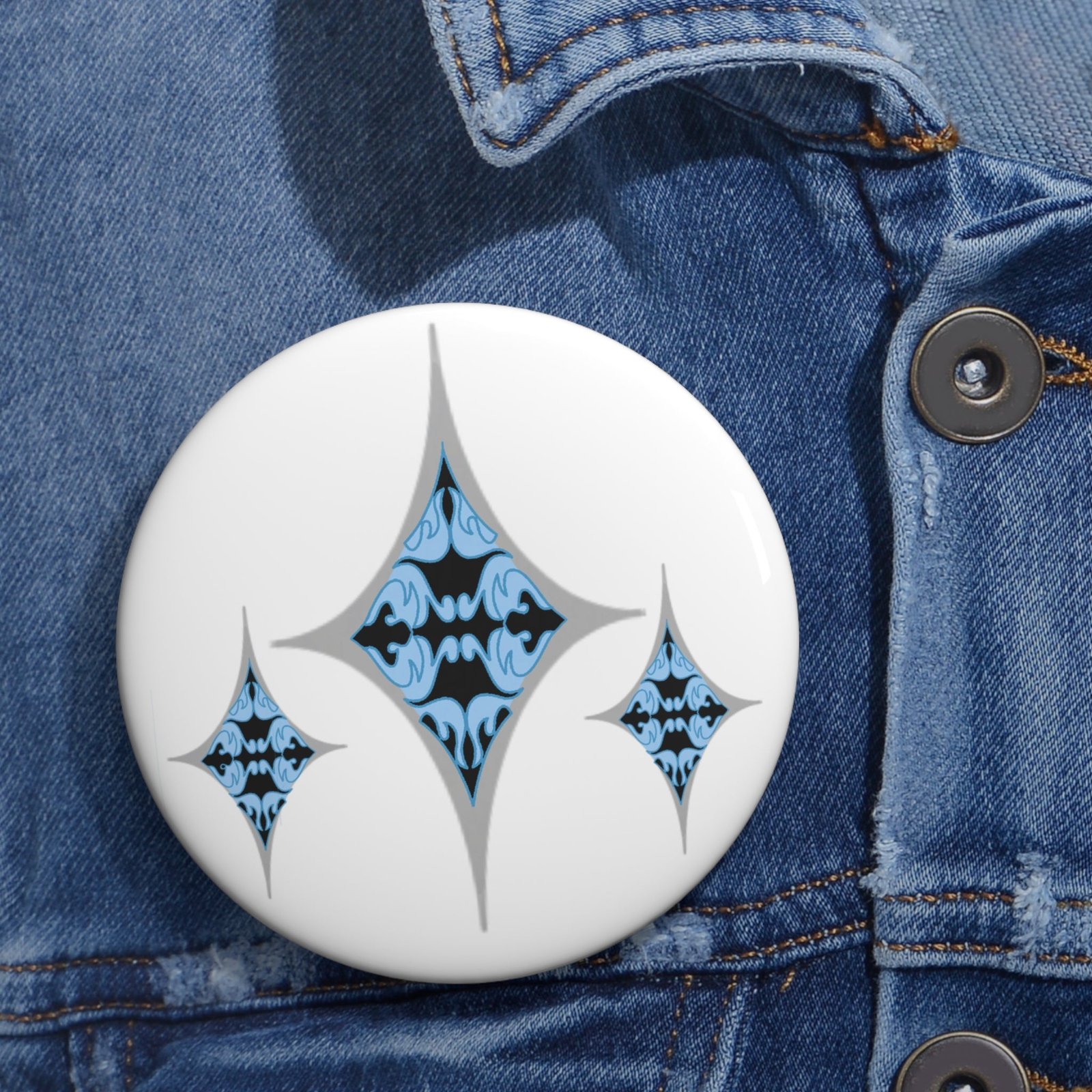 Blue Diamond Button Pin | Generosity Fanart Accessory