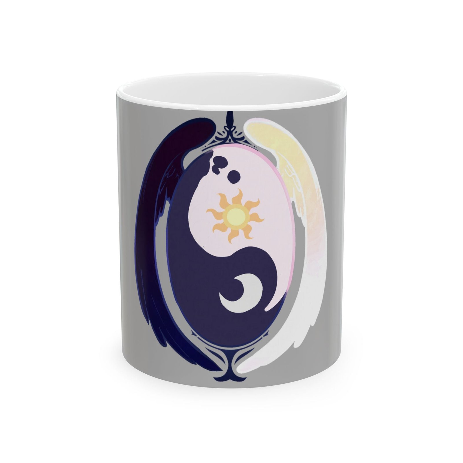 Sun & Moon Ceramic Mug — Celestial Balance Coffee Cup