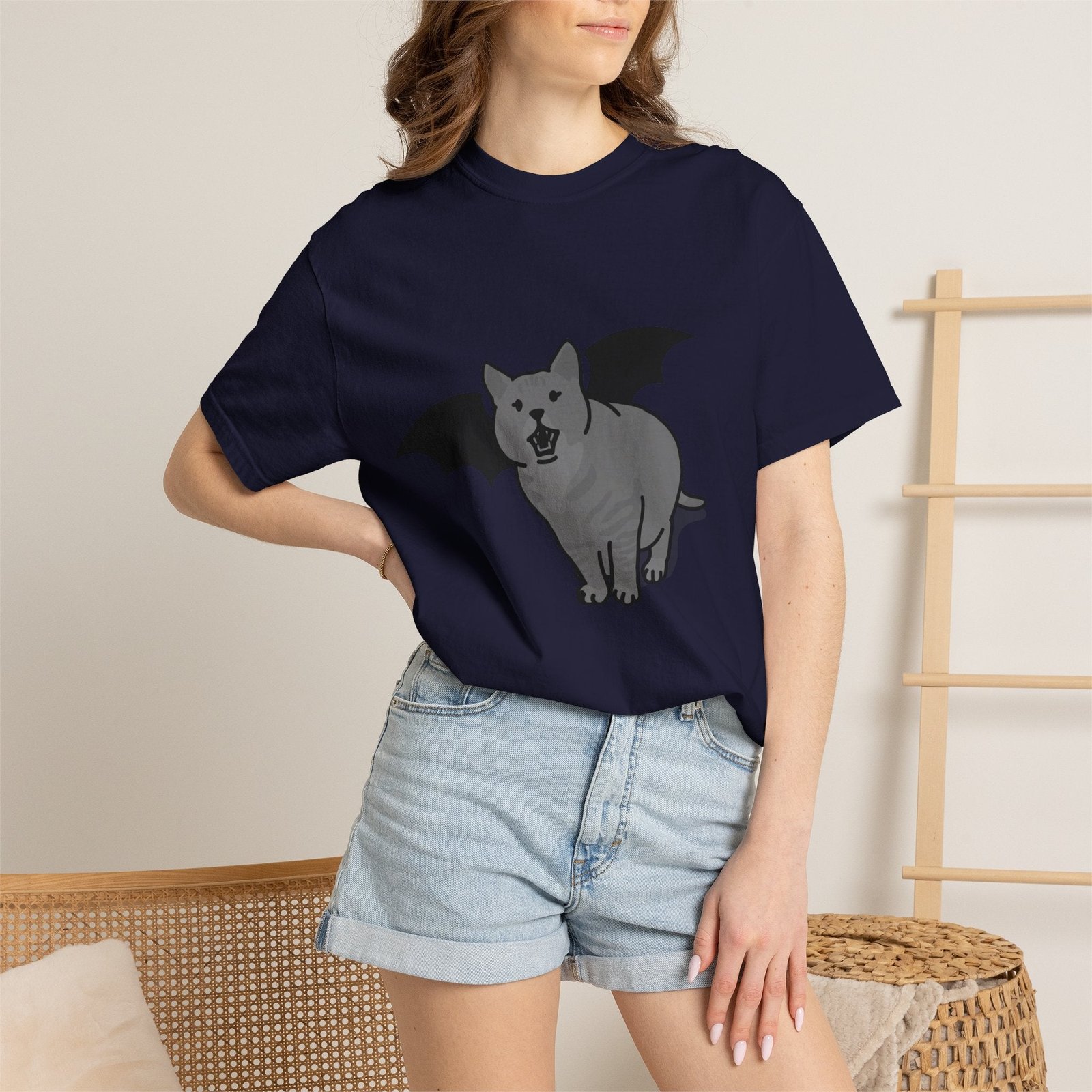 Bat Cat Unisex Tee | Gothic Alt Creature Graphic Tee