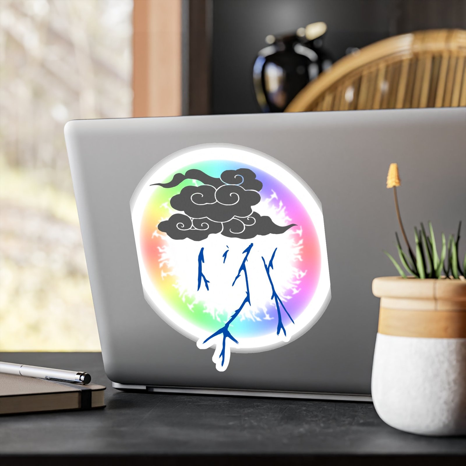 Storm Cloud Rainbow Vinyl Sticker | Loyalty Decal