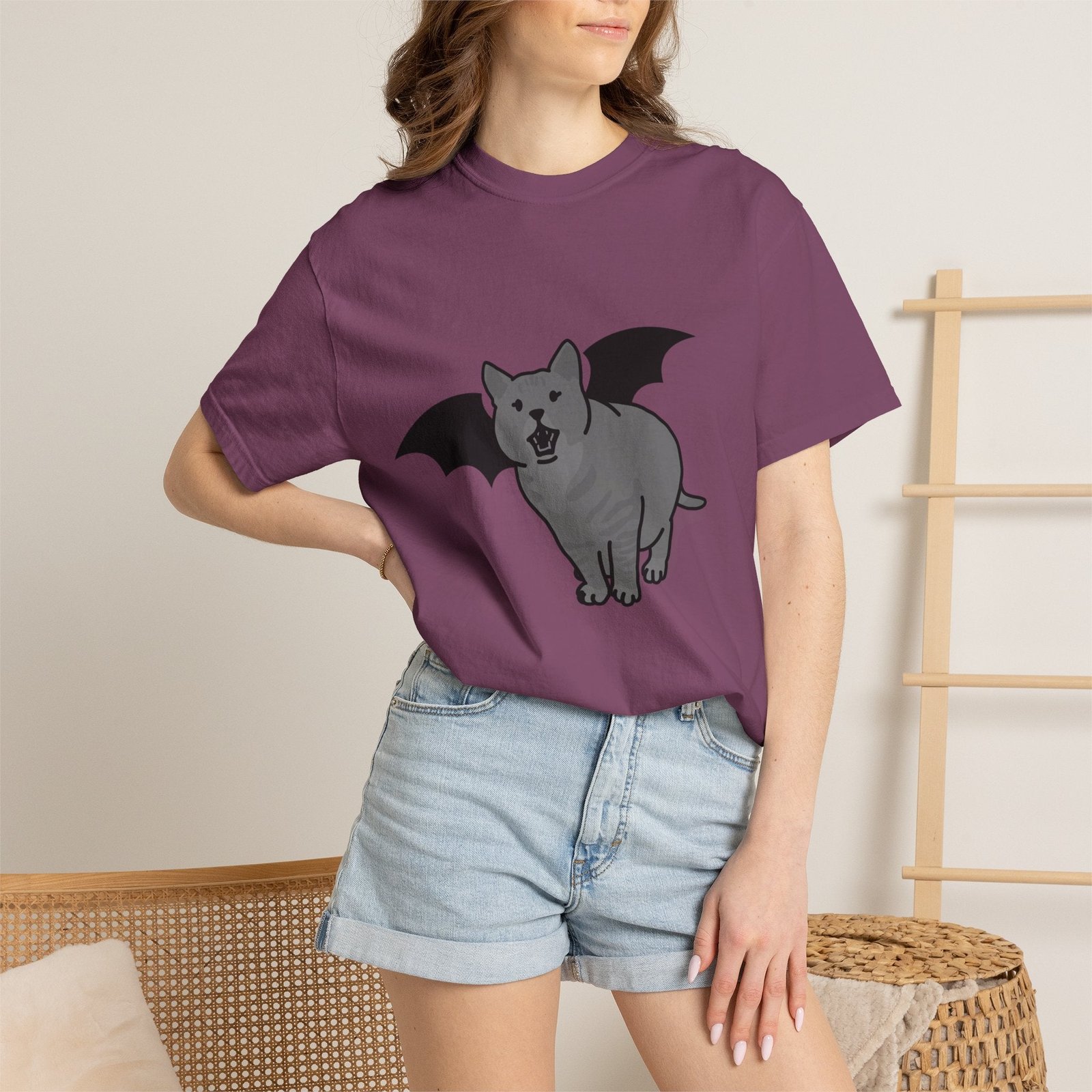 Bat Cat Unisex Tee | Gothic Alt Creature Graphic Tee